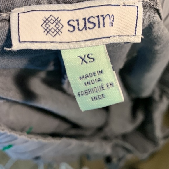 Susina Tencel Lyocell Raw Hem Wide Leg Pants in Ebony Gray Lounge Cropped XS - Picture 13 of 14